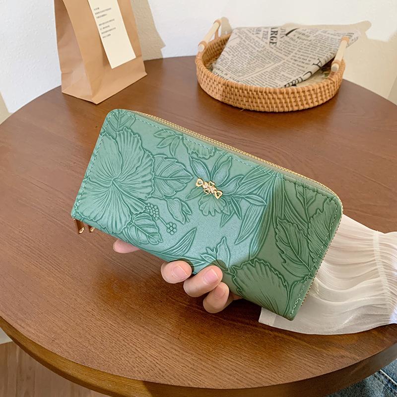 

Женский кошелек ins женский маленький кошелек женский высококлассный длинный кошелек кошелек для мелочи кошелек-клатч на молнии зелёный