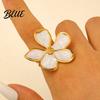 Pastoral Style Ring Finger Five-Petal Flower Shape Open Adjustable Fit
