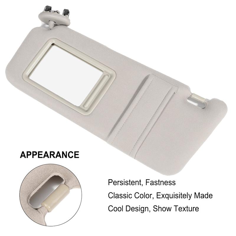 Beige Car Sun Visor Shade for Toyota Camry 2007-2011 Without Sunroof and Lights