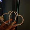 1 Pair Big Heart Hoop Earrings for Women Geometric Earrings Statement Jewelry Gifts