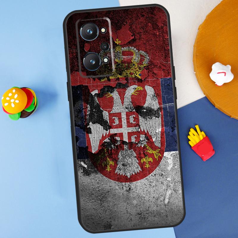 Serbia Flag For Realme C55 C67 C61 C75 C53 C51 C21Y C25S GT 6 6T 5 GT7 Pro 10 11 12 13 14 Pro Plus Case