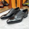 Fashion Prince Men's Classic Modern Formal Oxford Shoes Wingtip Lace up Dress Handmade Black Genuine Leather Italian Style