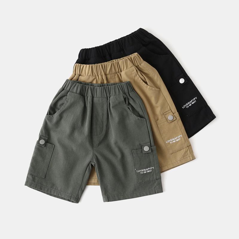 Boys' Cropped Pants Korean Summer Pants Children's Letter Shorts Baby Casual Shorts
