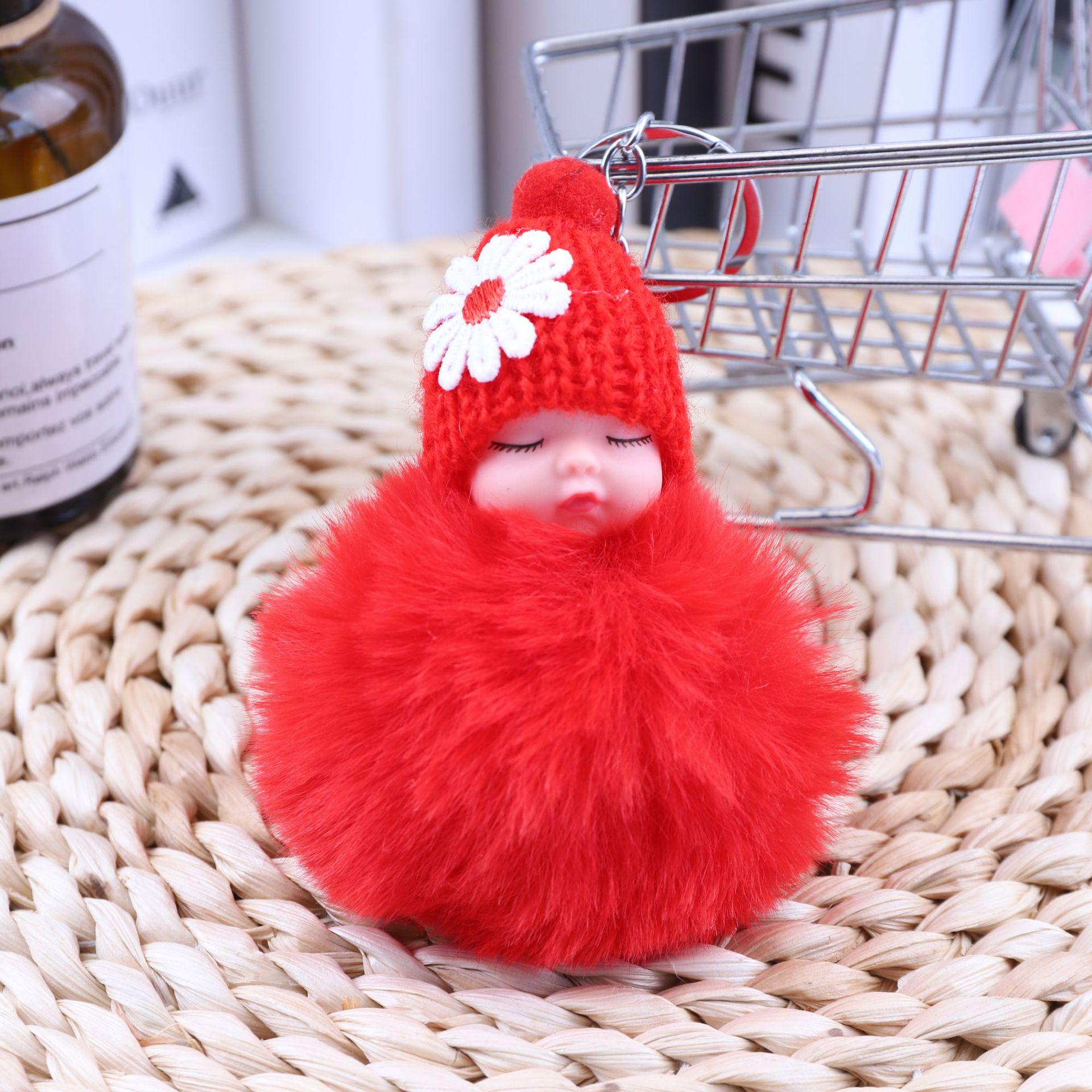 

Кукольная шляпа-хризантема с брелоком из шерстяного шарика - подвеска в виде цветка из шерсти для женского рюкзака