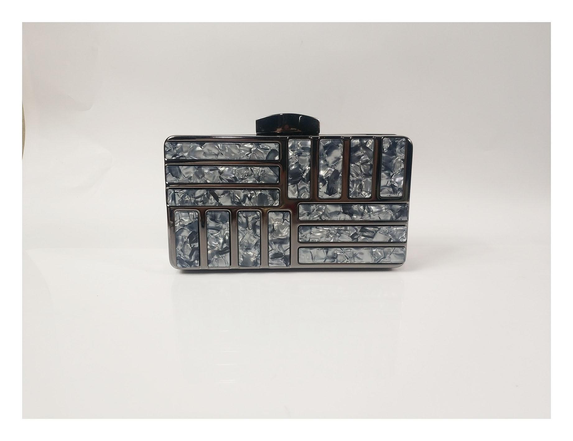 

Новинка 2019 года, сумка для ужина из сплава с геометрическим узором, клатч, акриловая сумка, сумка-мессенджер через плечо, универсальная сумка чёрный