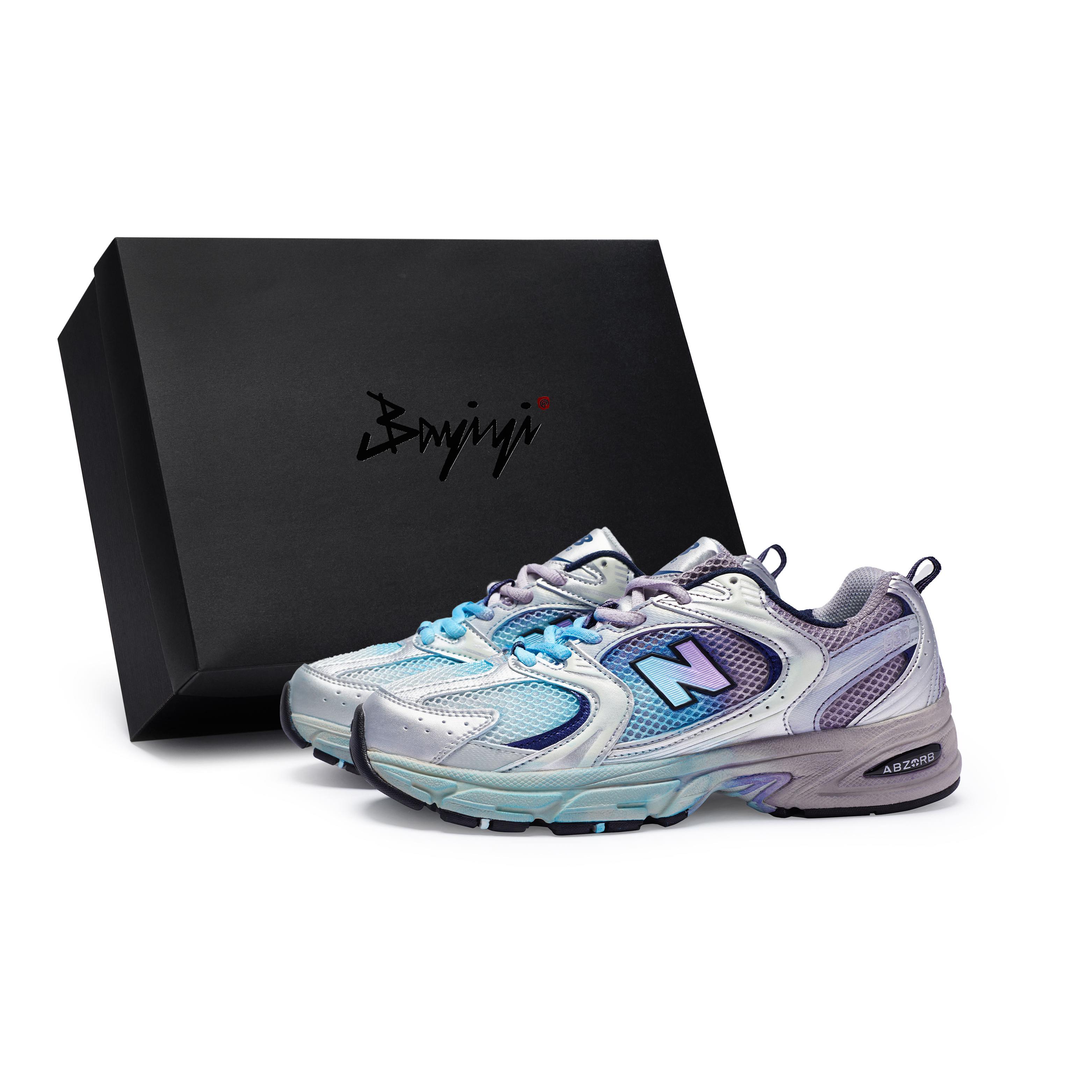 

New Balance NB 530 Cushioning Slip Resistant Breathable Low top Running Shoes Unisex Blue Purple Silver MR530KA(Team80-S-BOX) 36