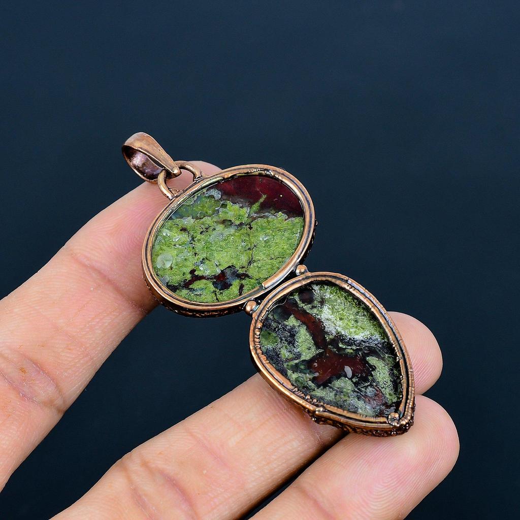 Dragon Blood Jasper Copper Electroformed Pendant, Handmade Gemstone Pendant Jewelry, Gifts For Wife Brand New Pendant