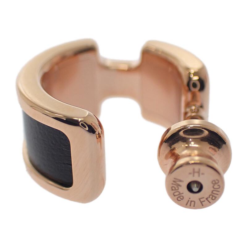 HERMES   Pierce black/Pink Gold Box Scarf/metal Women