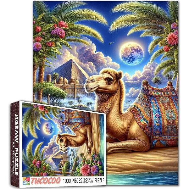 Tucocoo Jigsaw Puzzles 1000 Pieces for Adults-Colorful Seaside Town Hardboard Puzzle-Challenging Puzzle Perfect for Game Nights-DIY Home Wall