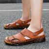 38-46 Summer Men's Large Casual Sandals Breathable Leather Sandals Beach Shoes