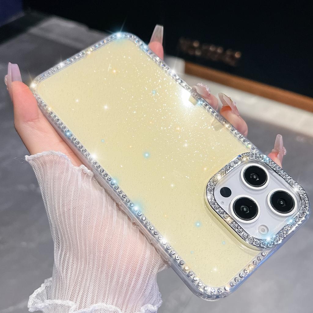 IMD Glitter Stars Plating Finger Ring Diamond Case For iPhone 17 Air 16 E 15 14 13 Pro Max Plus Rhinestone Clear Shockproof Capa