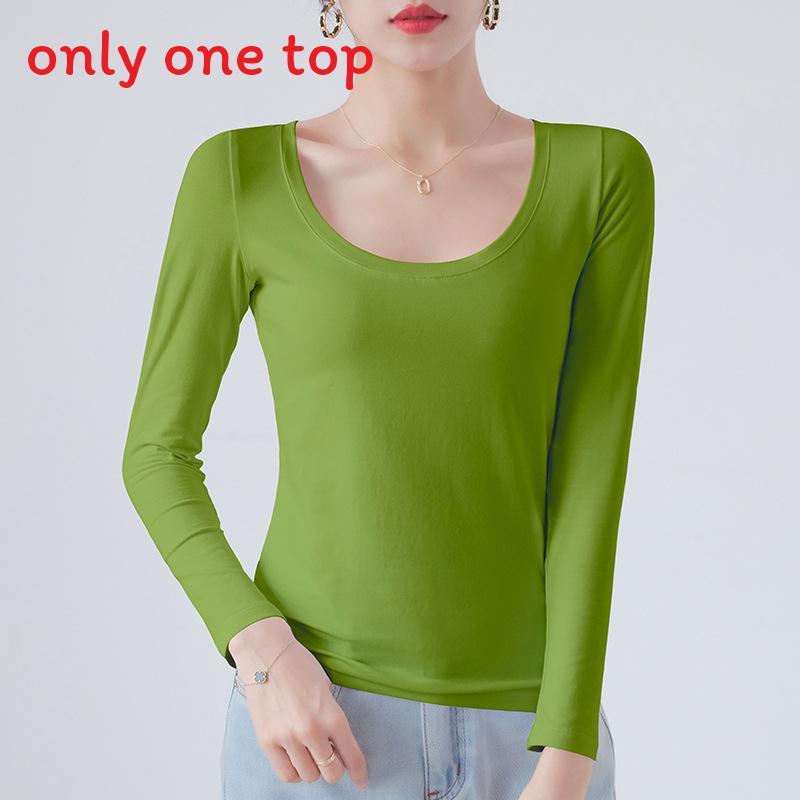 Cotton Crew Neck Slim Fit Long Sleeve Tshirt With Solid Color For Casual Wear