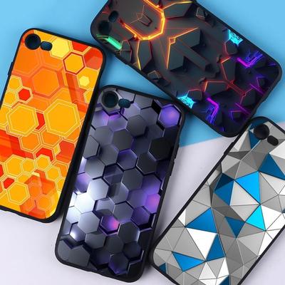 Etui na telefon komórkowy Iphone16Plus, Luksusowa geometria, Fajne etui na telefon komórkowy, Malowane, Odporne na upadki, Do trzymania w ręce, Zapobiegające upadkom