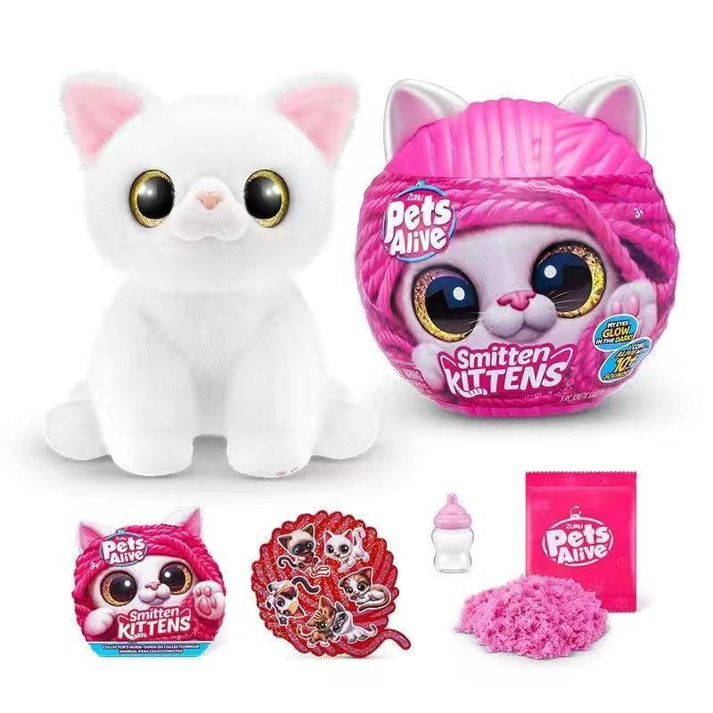 Zuru Pets Alive Smitten Kittens Mystery Blind Box Glow In The Dark Collectible Plush Cat Stuffed Toy For Girls Birthday Gift
