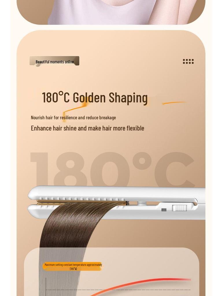 Compact USB Hair Straightener & Curler for Students – Dual Use for Straightening, Curling & Corn Perm In Dorms.