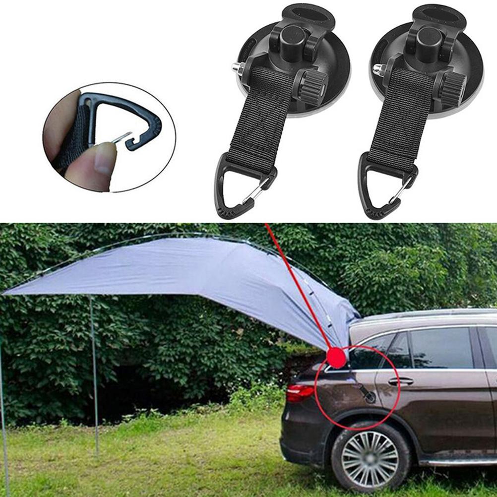 2 Pcs Auto Car Suction Cups Hooks Sunshade Tarpaulin Fastening Suction Cup Outdoor Tent Fixing Hook for Camping Car Van