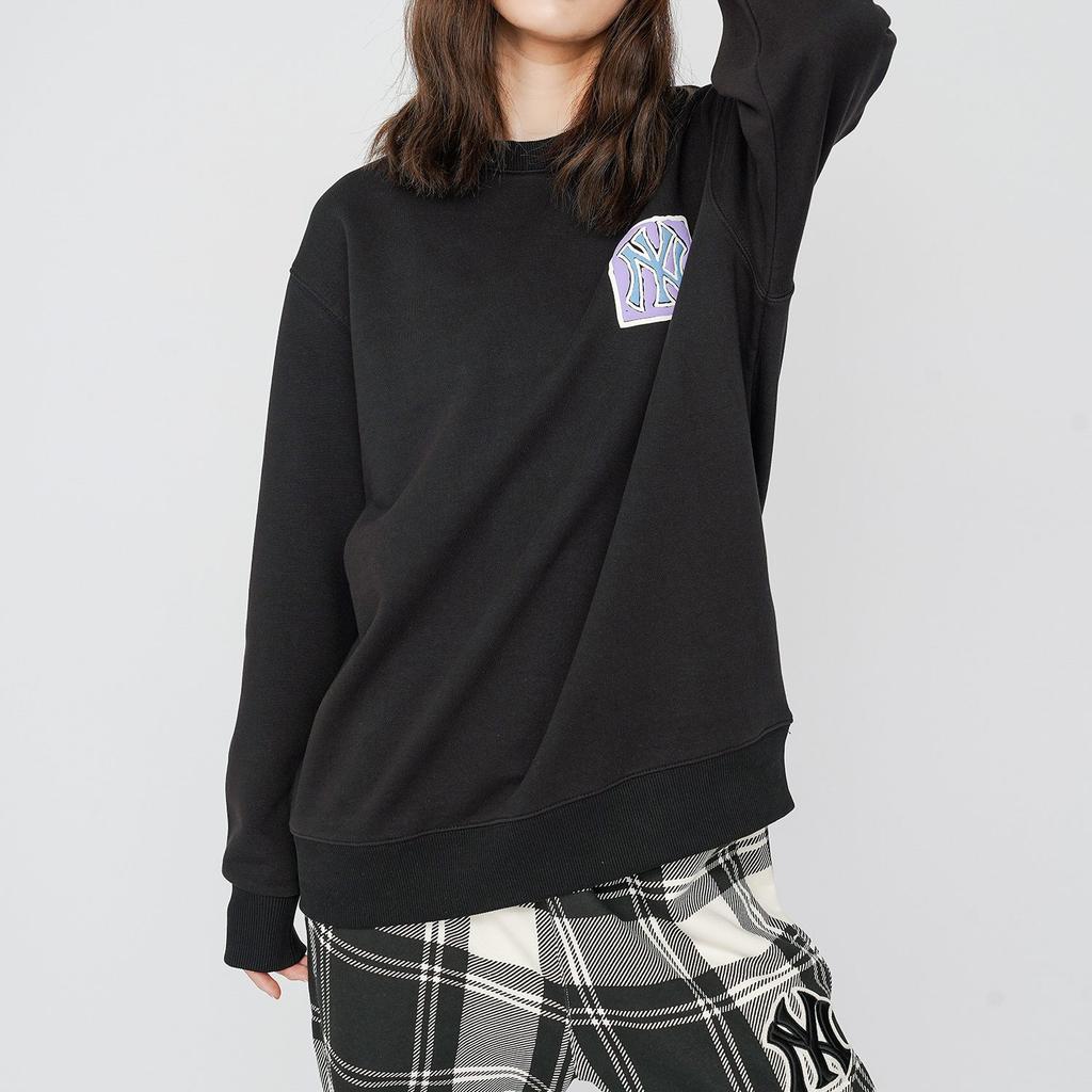 MLB New York Yankees Sweatshirts Unisex Black Crew Neck Moderate Regular 3AMTL0414-50BKS