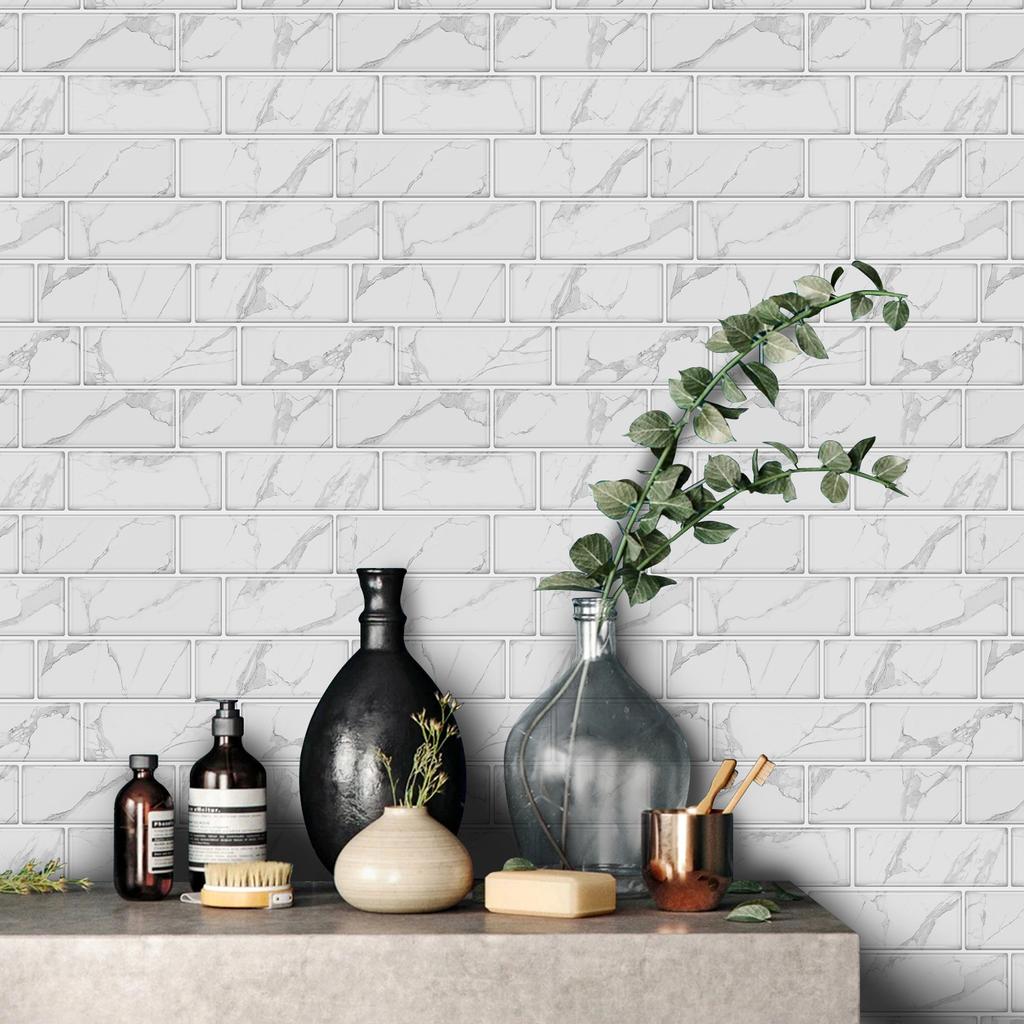 Mosaic Special-Shaped Tile Sticker, Kitchen Stove Oil-Proof Waterproof Self-Adhesive Pvc Wall Sticker Wallpaper