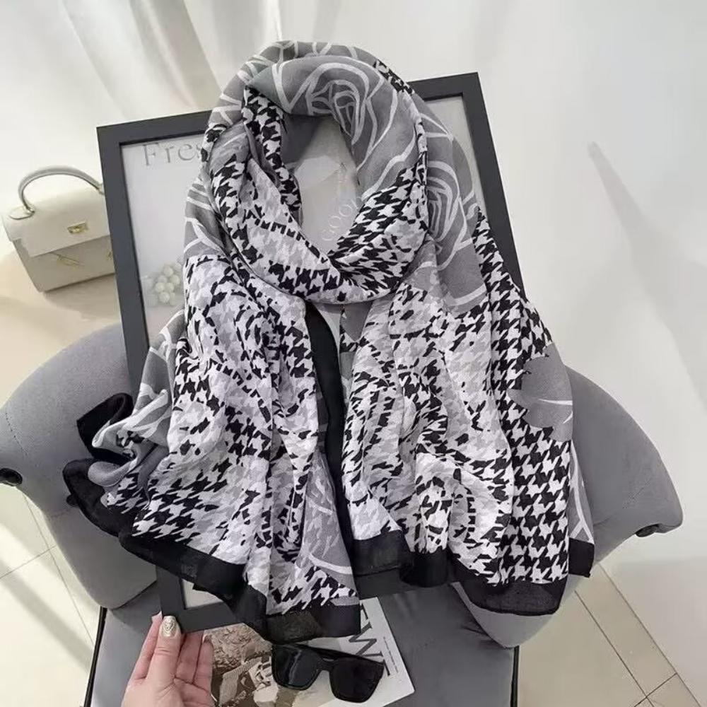 180X85Cm Retro Cashew Flower Scarf Women'S All-Season Cotton And Linen Feel Large Scarf Warm Sun Protection Neck Shawl Hijab