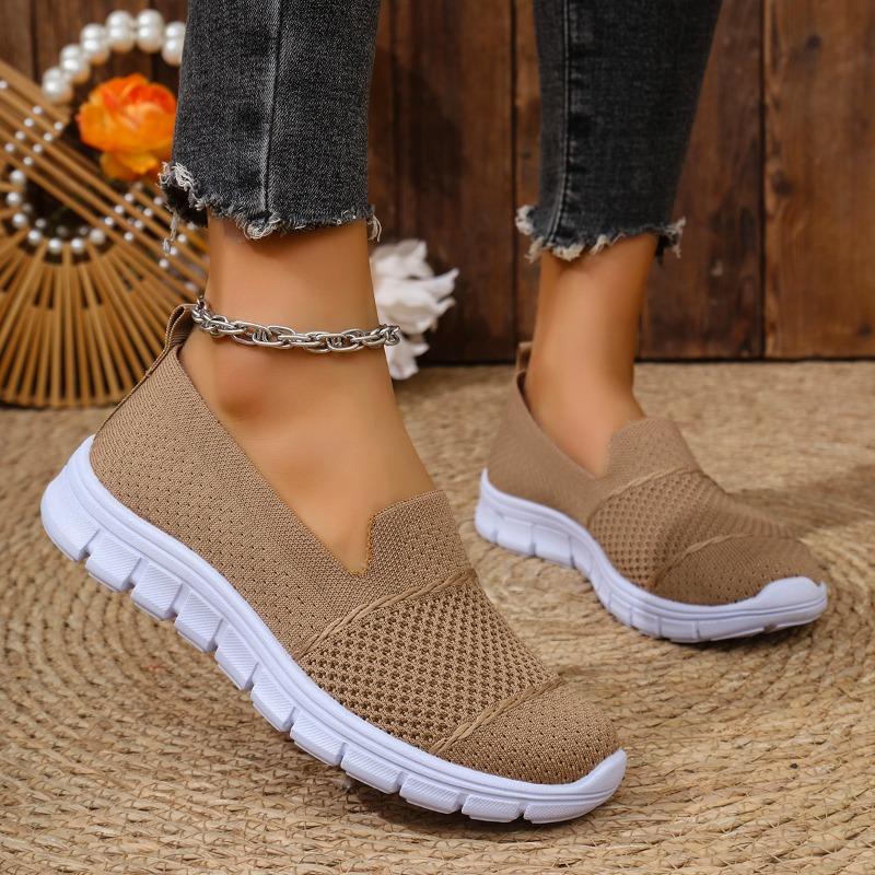

Women s Casual Mesh Shoes Breathable Sneakers Shallow Mouth Loafers Comfort Vulcanize Shoes Outdoor Lightweight Walking Footwear 36 хаки