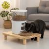 Non-slip Cat Food Dining Table Rack Wooden Raised Cat Bowl Stand Pet Feeder Stand  Home Use