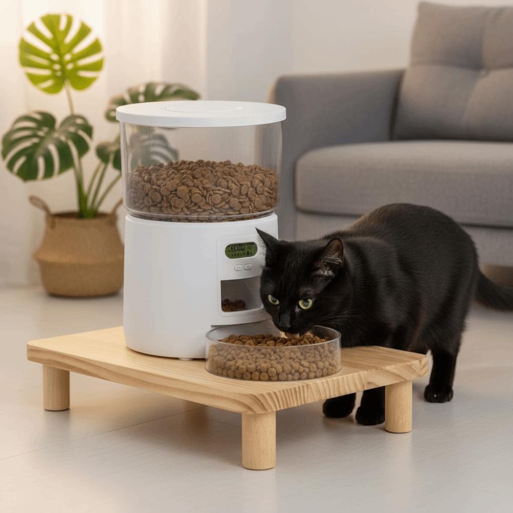 Non-slip Cat Food Dining Table Rack Wooden Raised Cat Bowl Stand Pet Feeder Stand  Home Use