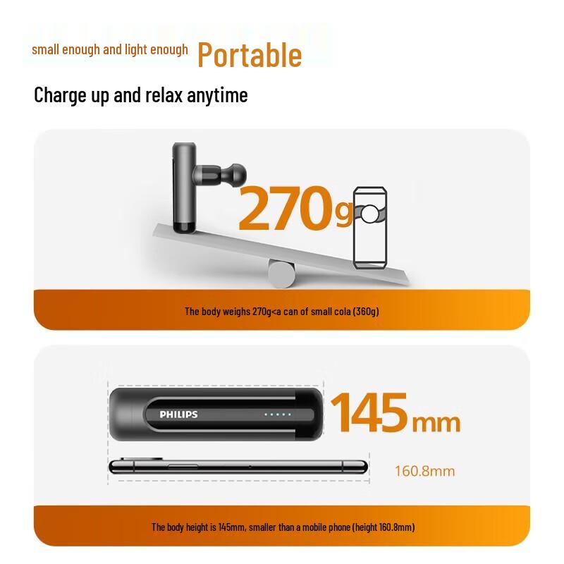 Philips Mini Portable Muscle Massage Gun CN plug (adapter included)