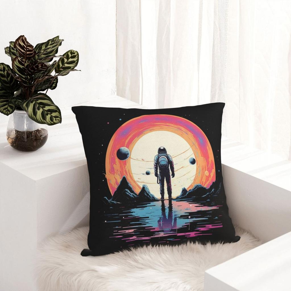 Fiction Planet Style Interstellar Travel Square Pillowcase Cushion Cover Pillow Case Throw Pillow Cover for Home Bedroom Car