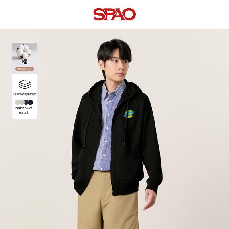 

SPAO Unisex Loose Fit Hooded Cardigan Sweatshirt L
