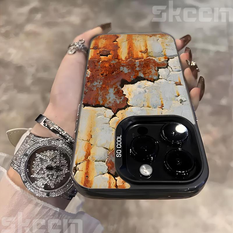 Vintage Industrial Style Rusty Pattern Phone Case For iPhone 17 16 Pro Max 11 12 13 14 15 Plus X XR XS 16E Shockproof Cover