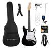 MUSIC MATE ME-01 ElectroRiff Electric Guitar, Black and White