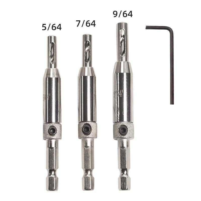 High-Speed Steel Hex Shank Hinge Drill Bit Set for Woodworking