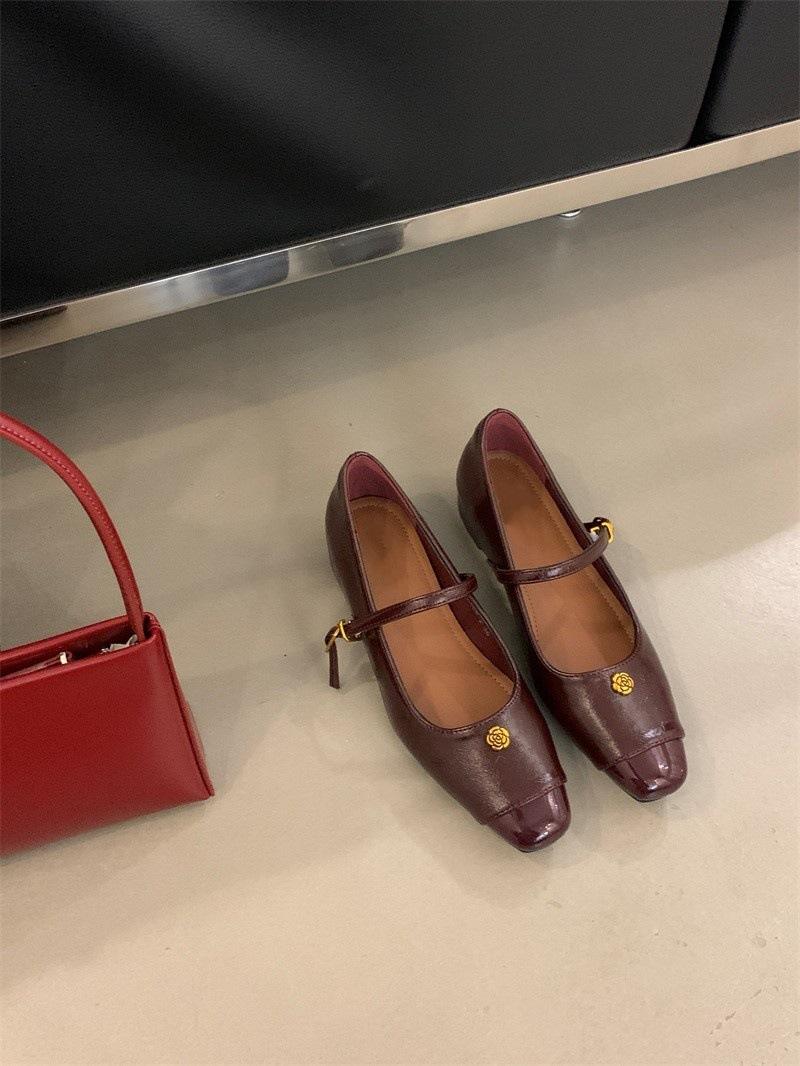 

Мэри Джейн туфли на скрытой платформе, ретро камелия, женские туфли с квадратным носком, туфли с ремешком, маленькие кожаные туфли 40 красный