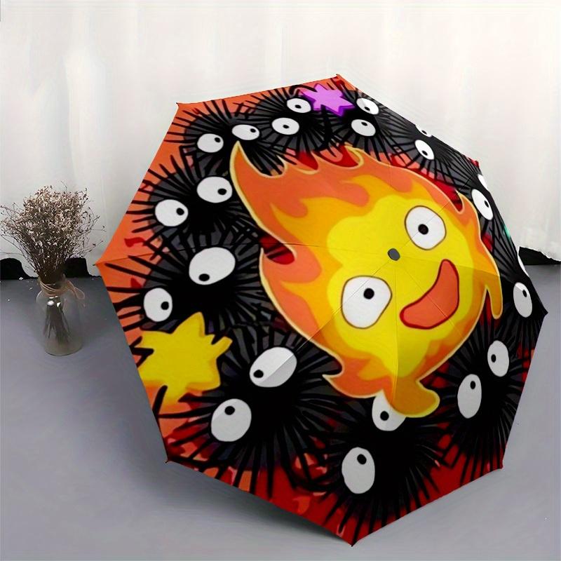1pc Flame Friends Umbrella with Plastic Handle,Suitable for All Seasons Home Travel Outdoor UmbrellaM1236