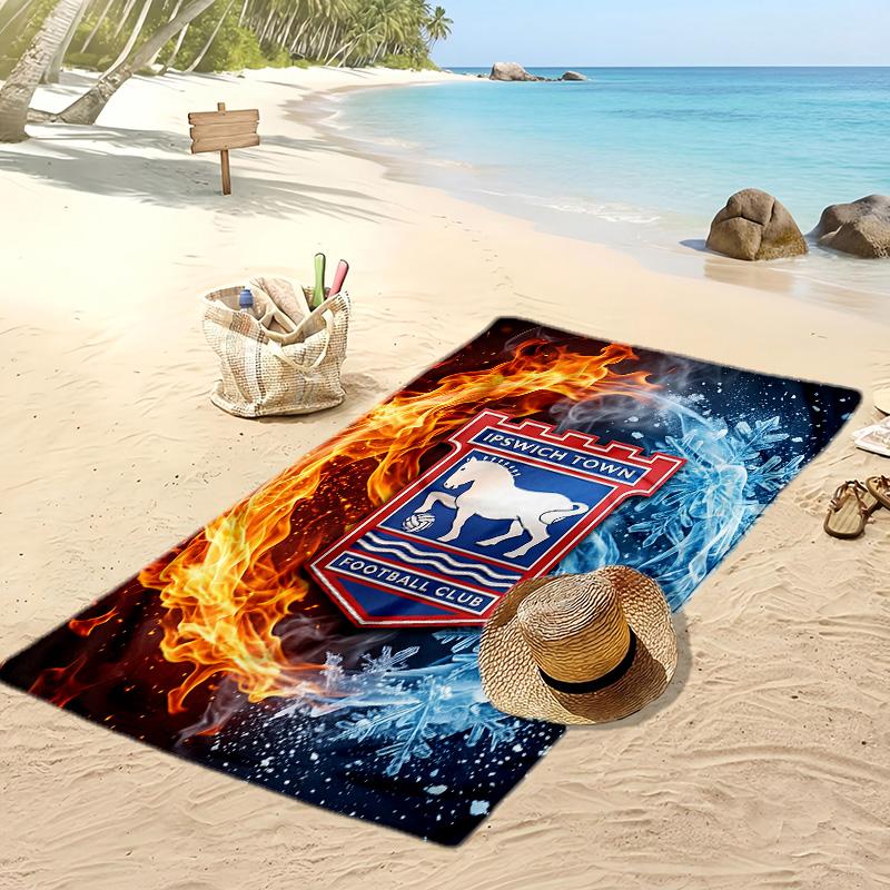 Ipswich Town Football Print Beach Towel, Large Soft Quick Dry Towel for Beach Camping Swimming