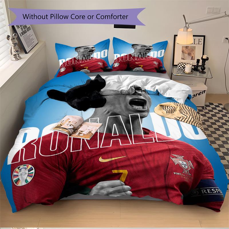 Ronaldo'S Celebration Moment Print 3Pcs Bedding Setduvet Cover With 2 Bedropillowcase Home Birthday Gift