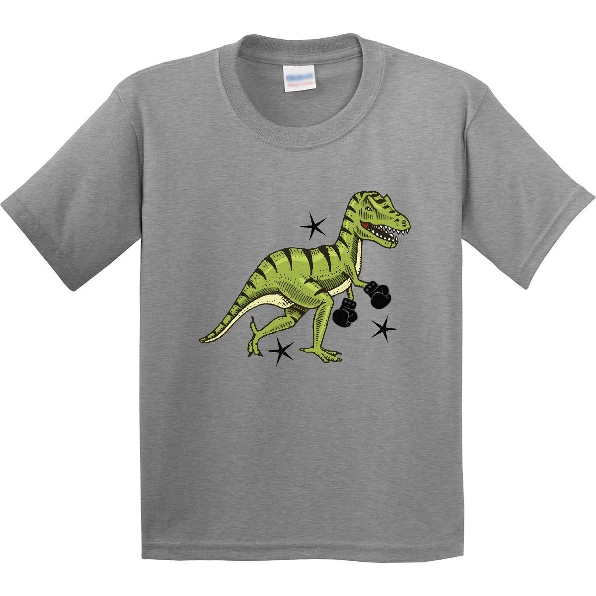 Inktastic Kickboxing Muay Thai Dinosaur Boxer Youth T-Shirt Fighting Fitness Tee 110