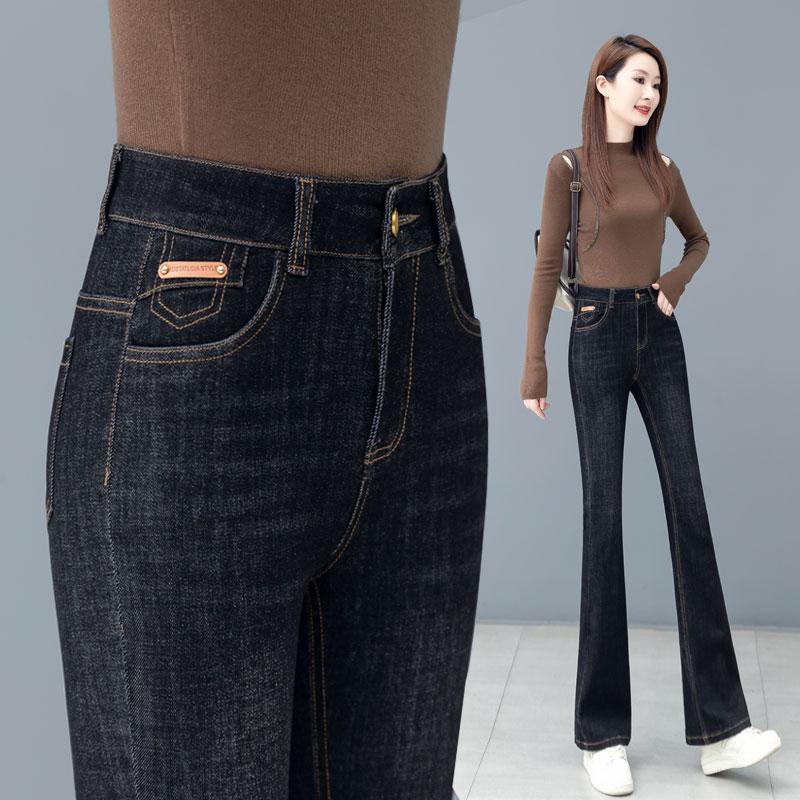 

2025 Autumn/Winter High-Waisted Flare Jeans with Thickened Plus Velvet 30 (2XL fits 125-135 jin)