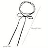 Women’s Synthetic Fiber Rope Choker Necklace, Adjustable Bow Tie Velvet-Like Neckband Non-Metallic Fashion Trendy Choker Jewelry