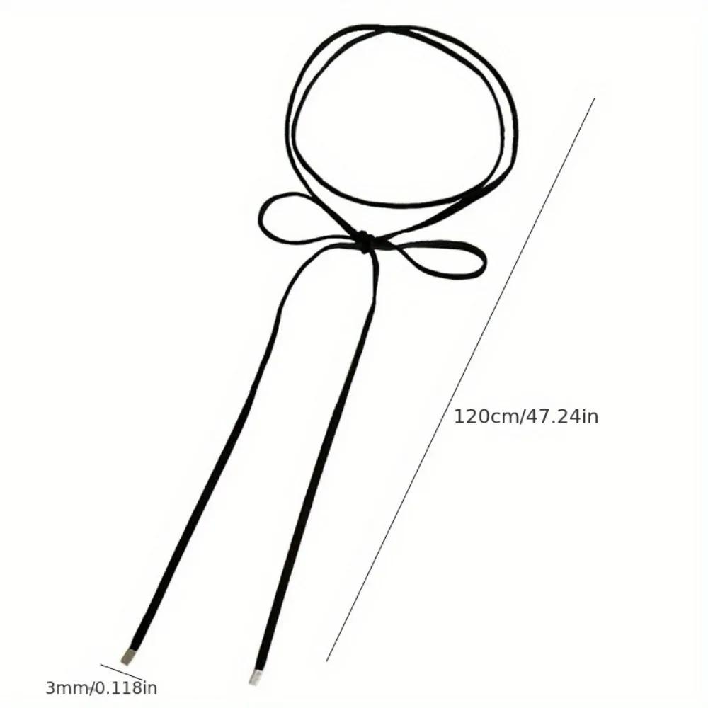 Women’s Synthetic Fiber Rope Choker Necklace, Adjustable Bow Tie Velvet-Like Neckband Non-Metallic Fashion Trendy Choker Jewelry