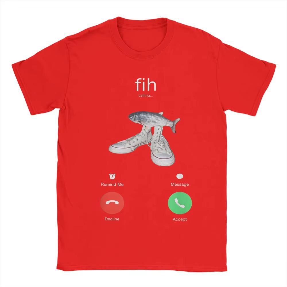 Fih Meme Fish Calling Shirt Misspelled Fih Is Calling TShirt Unisex Women Crew Neck Pure Cotton T Shirt Short Sleeve Tee Shirt