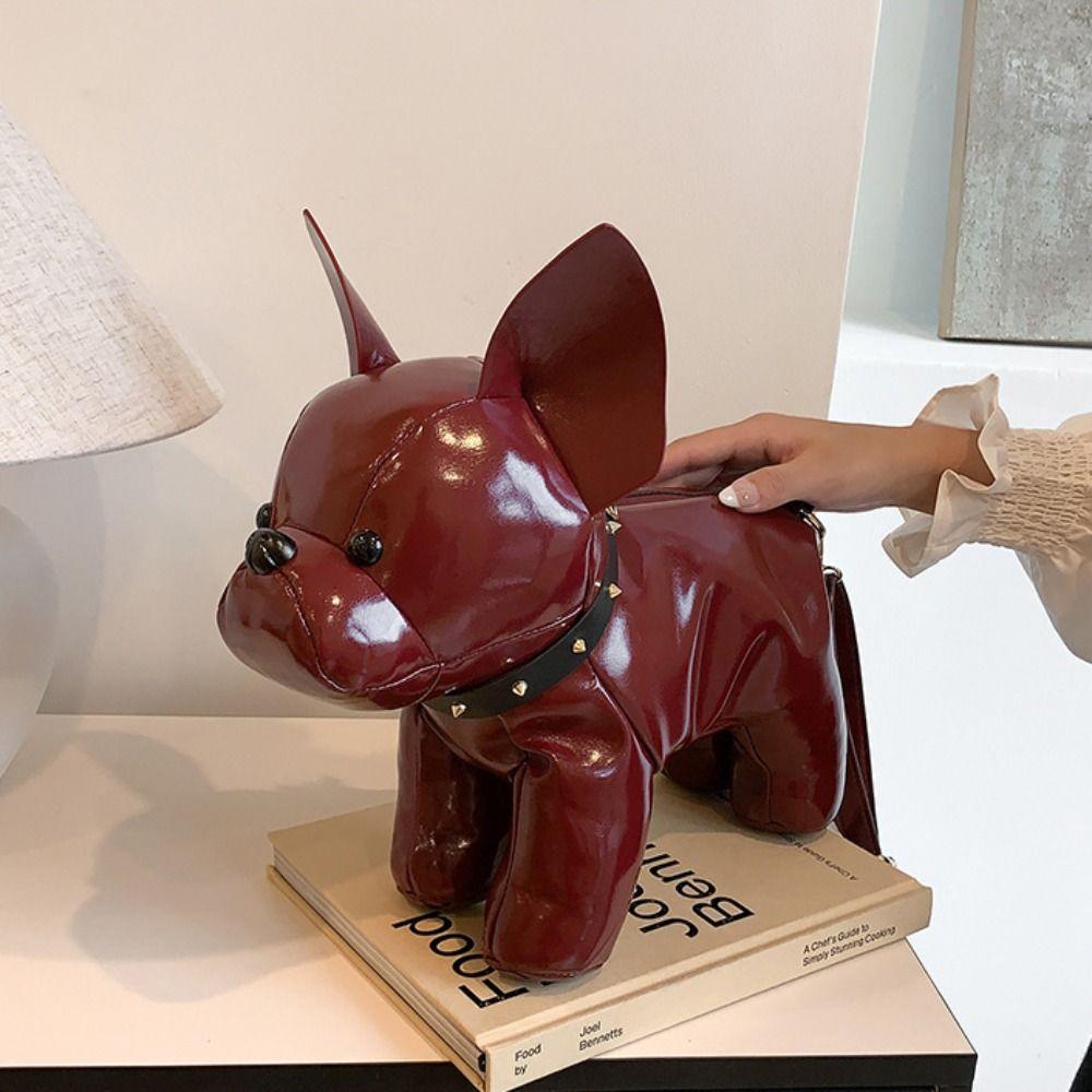 Three-dimensional Bulldog Dog Bag Bulldog Shape Cartoon Crossbody Bag Animals Shoulder Bag  Girls