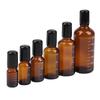 1PC Amber Roller Ball Essential Glass Bottle Empty Perfume Roller Ball Refillable Liquid Container 5/10/15/30/50/100ml Bottle