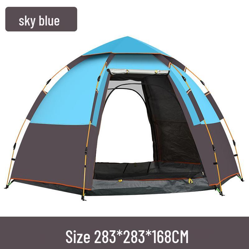 ChengYou Automatic Pop-Up Double-Layer Hexagonal Camping Tent 283x283x168cm