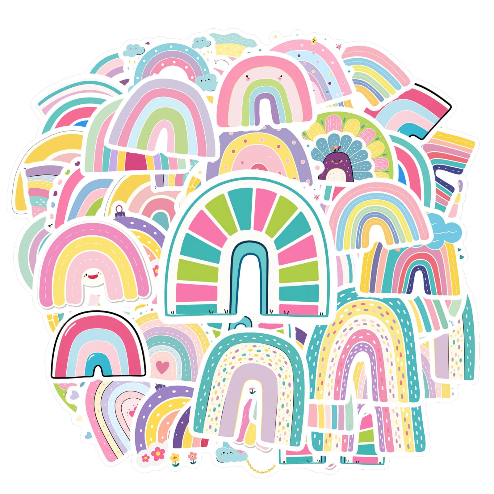 35pcs Whimsical Hearts Stickers Cartoon Nature Stickers Stationery Stickers For Guitar Laptop Helmet Skateboard DIY