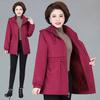 Women Winter Jacket Hood Warm Parkas Fleece Mid Length Padded Jacket Windbreakers Outerwear Mother Coat
