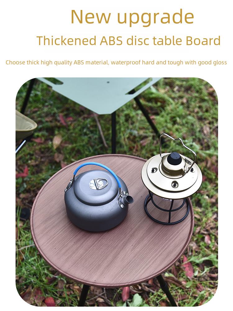 Přenosný skládací kempingový stůl se stativem - lehký kulatý konferenční stolek pro venkovní použití