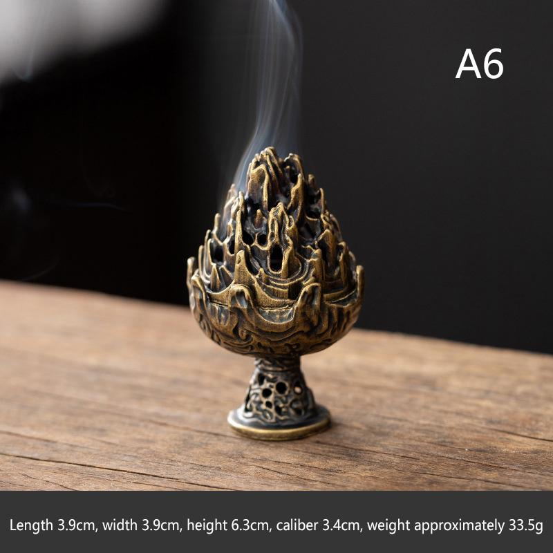 

Brass Incense Burner,Metal Aromatherapy Holder,Unscented,Ideal For Yoga Meditation,Bedroom Ambiance,Home Decor A6