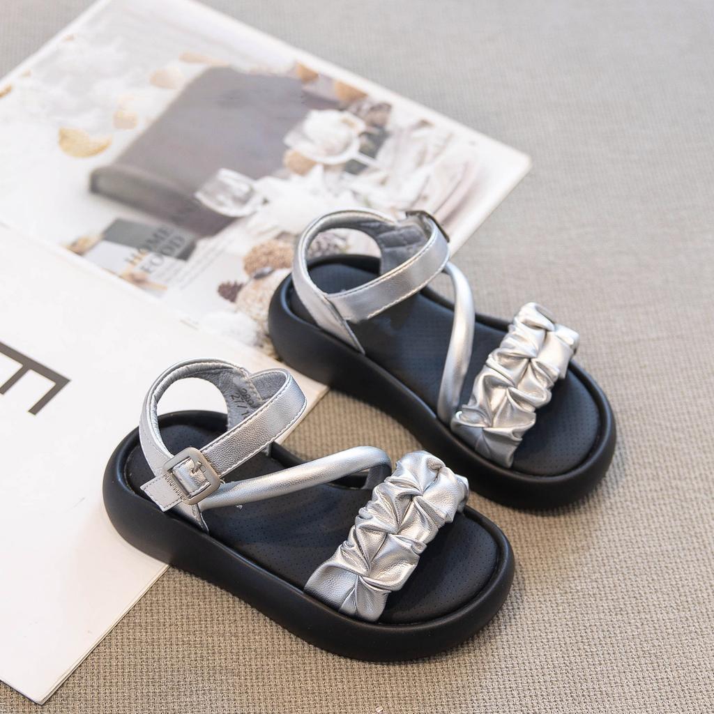 Girls Sandals Summer 2025 New Girls Summer Shoes Summer Roman Shoes Children's Shoes Soft Sole Princess Shoes Older Children