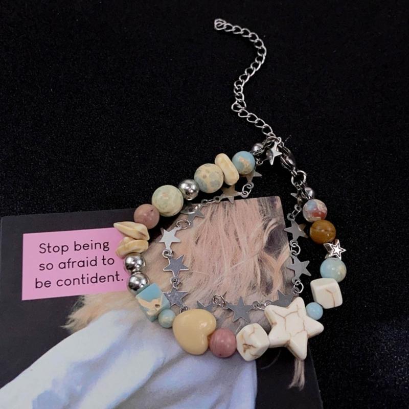 Y2K Star Beaded Bracelets Bangle Harajuku 2023 Fashion Jewelry Gift for Women